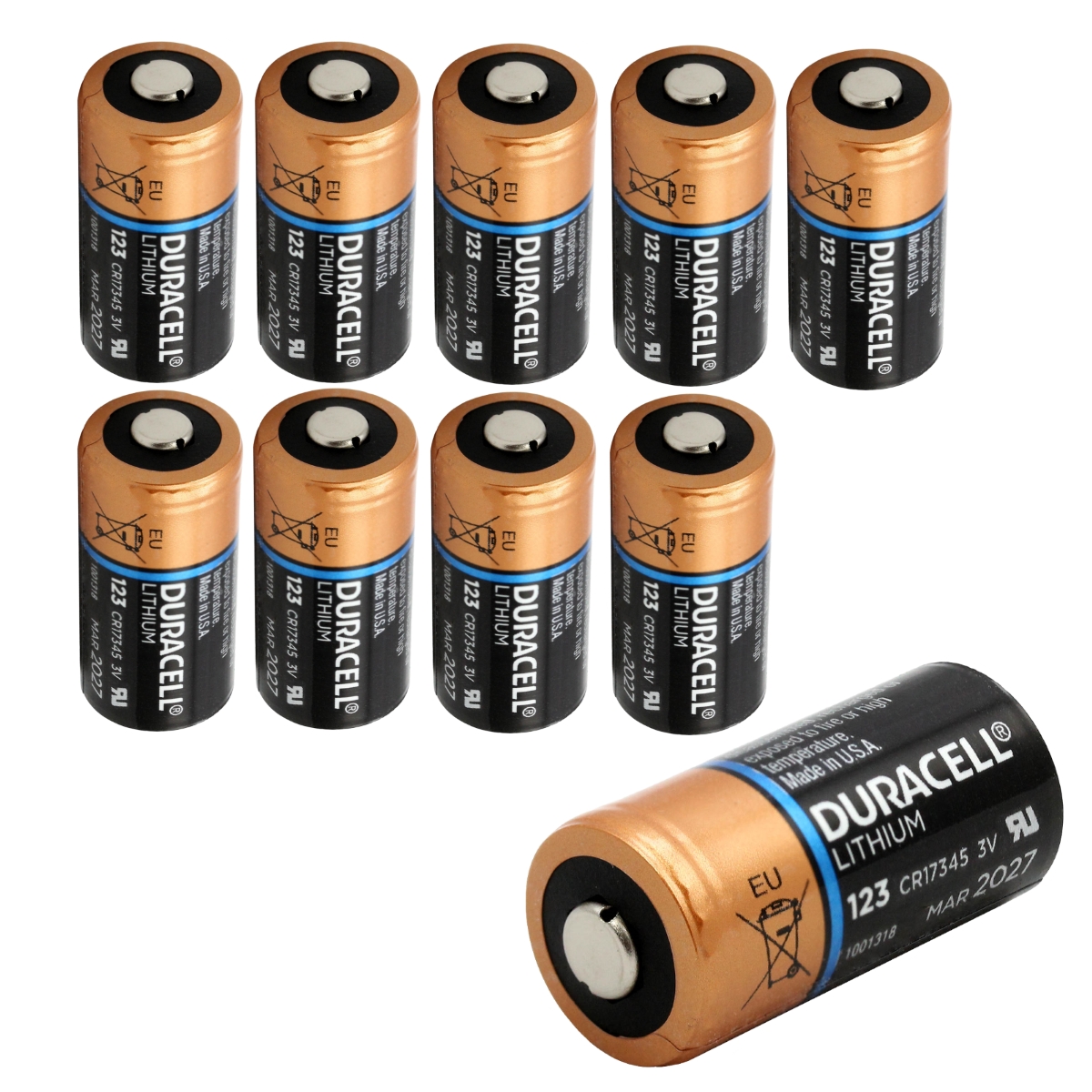 Duracell 3V Lithium Battery 123 DL123A/CR123A/CR17345 1400mAh 10 Pcs 4250822701838 eBay