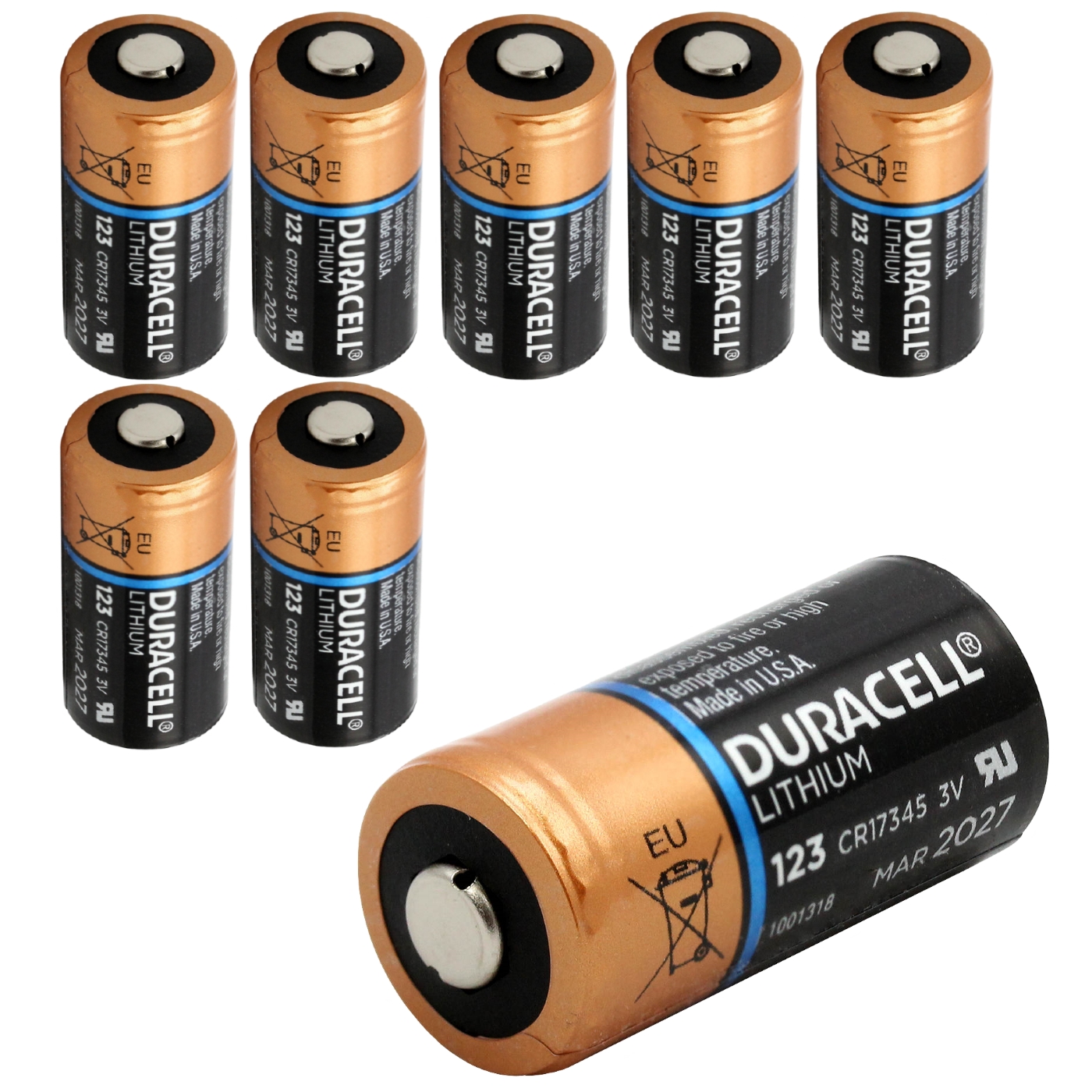 8x Duracell Lithium Batterie CR123 / CR17345 ideal für NETGEAR Arlo HD