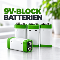 9V-Block-Batterien für Rauchmelder, Messgeräte und elektronische Geräte