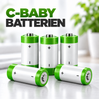 C-/Baby-Batterien für Spielzeug, Taschenlampen und elektronische Geräte