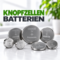 Knopfzellen für Uhren, Autoschlüssel und elektronische Geräte