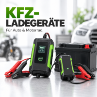 KFZ-Ladegeräte für Auto-, Motorrad- und Fahrzeugbatterien