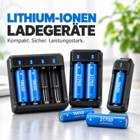 Lithium-Ionen-Ladegeräte für Li-Ion-Akkus und Rundzellen