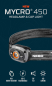 Preview: NEBO MYCRO 450 LED-Stirnlampe Grau 450 Lumen USB-C mit Rot- & Grünlicht