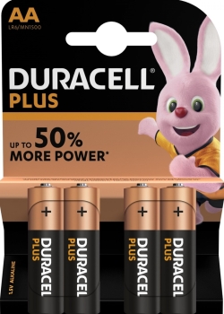 DURACELL Plus Batterie AA Mignon 4er Pack