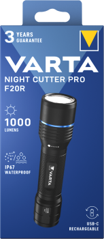 Preview: Varta Nigh Cutter Pro F20R wiederaufladbare Taschenlampe mit 1000 Lumen