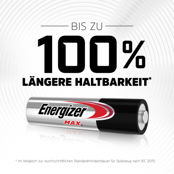 Energizer Max Alkaline Batterie Micro - AAA - LR03 - 4er Blister