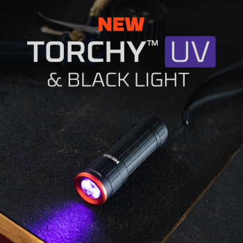 NEBO UV-Taschenlampe TORCHY UV Dual-​Band (365nm + 395nm) inkl. Batterien