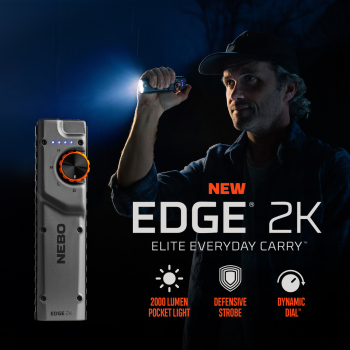 NEBO EDGE 2K LED-Taschenlampe 2000 Lumen USB-C mit Akku & Clip