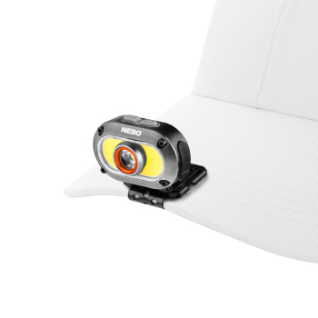 Preview: NEBO MYCRO 550+ LED-Stirnlampe Grau 550 Lumen mit USB-C-Akku & Cap-Clip