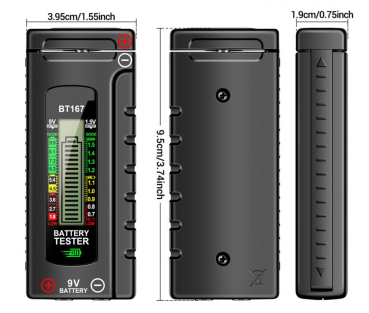 Preview: INFINIO BatteryCheck LCD BT167 Batterietester, Batteriemessgerät