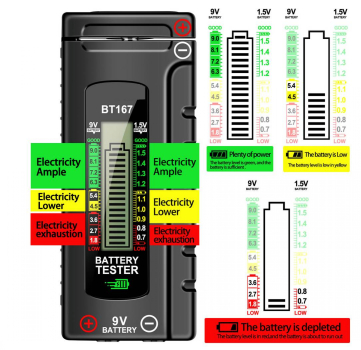 Preview: INFINIO BatteryCheck LCD BT167 Batterietester, Batteriemessgerät