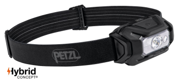 PETZL ARIA 1R RGB E069DB00 schwarze Akku-Stirnlampe 475 Lumen