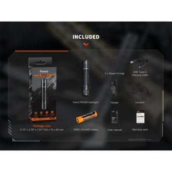 Fenix PD32R LED Taschenlampe 1400 Lumen USB-C inkl. 3400mAh Akku