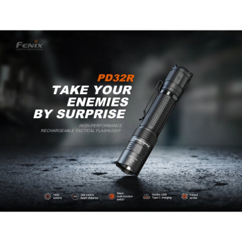 Preview: Fenix PD32R LED Taschenlampe 1400 Lumen USB-C inkl. 3400mAh Akku
