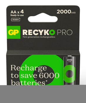 GP ReCyko Pro AA Mignon HR6 NiMH Akkus 2000 mAh 4er-Pack