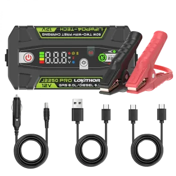 LOKITHOR J2250 PRO LiFePO4-Starthilfegerät für 12V-Fahrzeuge mit 2250 A Spitzenstrom, ConnectMax, USB-C-Powerbank und LED-Leuchte