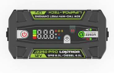 Preview: LOKITHOR J2250 PRO Jumpstarter 12V 2250A LiFePO4 mit ConnectMax & Powerbank