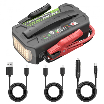 LOKITHOR J5000 PRO Heavy Duty LiFePO4-Starthilfegerät 12V mit 5000 A Spitzenstrom, ConnectMax, 100-W-USB-C-Powerbank und 400-Lumen-LED