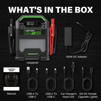 LOKITHOR J10000HD Jumpstarter 12V/24V 10000A LiFePO4 Heavy Duty