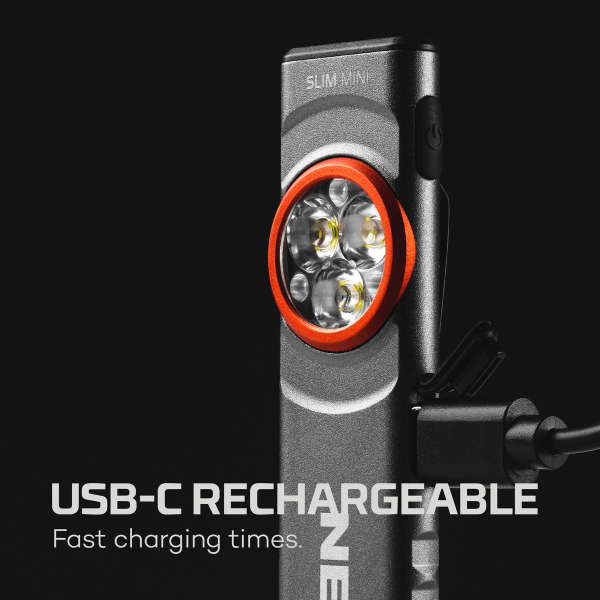NEBO Taschenlampe SLIM MINI ultrakompakt wiederaufladbar mit max. 250 Lumen