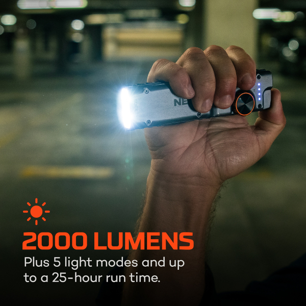NEBO EDGE 2K LED-Taschenlampe 2000 Lumen USB-C mit Akku & Clip