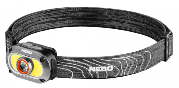 NEBO MYCRO 550+ LED-Stirnlampe in Grau mit 550 Lumen, Spotlicht, COB-Flutlicht, Rotlicht und abnehmbarem Cap-Clip