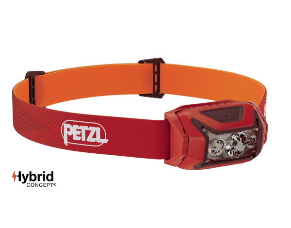 Petzl ACTIK Blau E063AB01 Stirnlampe 450 Lumen mit Rotlicht und 3 AAA-Batterien
