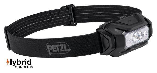 PETZL ARIA 1R RGB E069DB00 schwarze Akku-Stirnlampe 475 Lumen