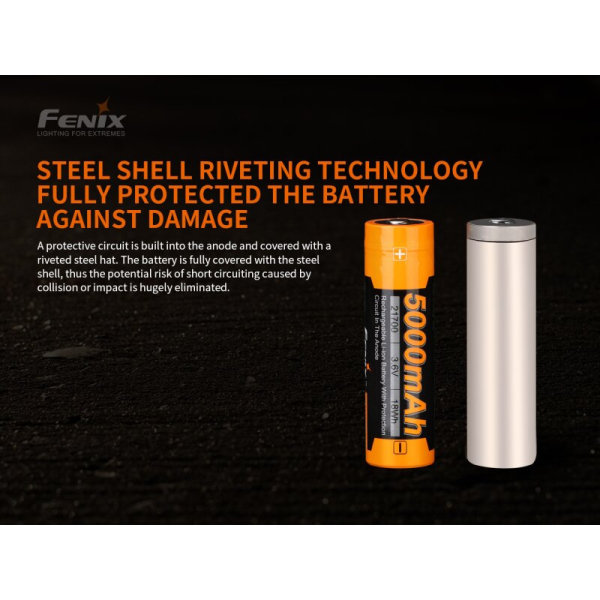 Fenix ARB-L21-5000 V2.0 21700 Li-Ion Akku 5000mAh 3,6V geschützt