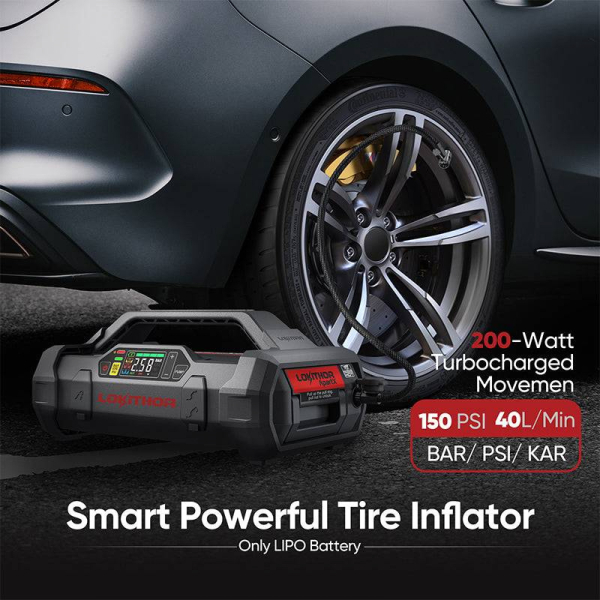 LOKITHOR ApartX 4-in-1 Starthilfegerät mit Kompressor 150 PSI – ohne Akku