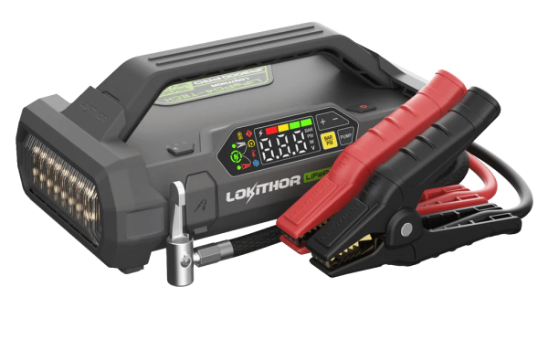 LOKITHOR JA3000 PRO Jumpstarter 12V 3000A LiFePO4 mit Kompressor & ConnectMax